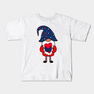 VALENTINE Gnome Romantic Red Heart Kids T-Shirt